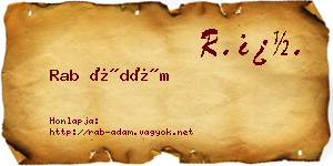 Rab Ádám névjegykártya